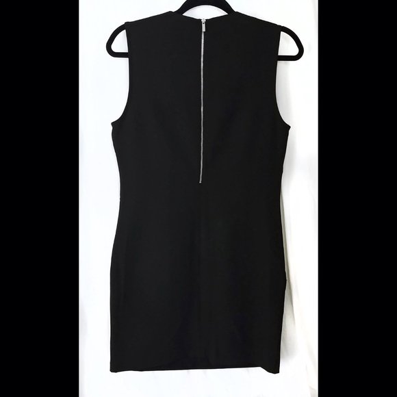 Fetish Zipper Black NWT MANGO CASUALS Sz M Stretch Peek-A-Boo Mini Dress Bust 36 - Picture 3 of 3